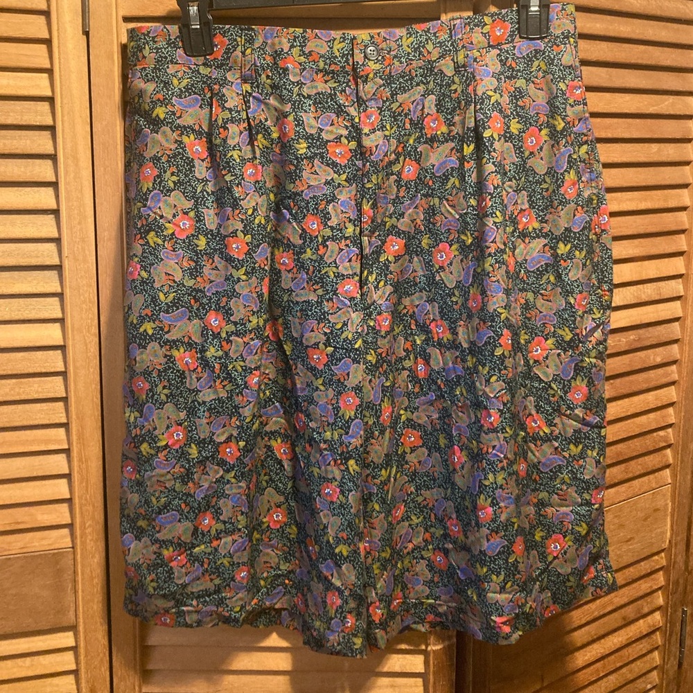 Vintage Bobbio Paisley & Floral Print Bermuda Shorts